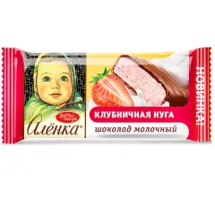 Батончик «Алёнка» молочный с клубничной нугой, 20 гр.